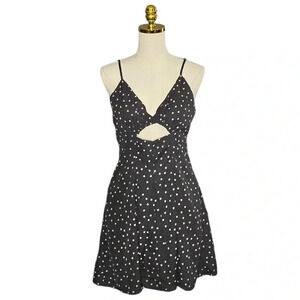 PRINCESS POLLY | Zia Dainty Floral Cut Out Black Fit & Flare Mini Dress Size 10